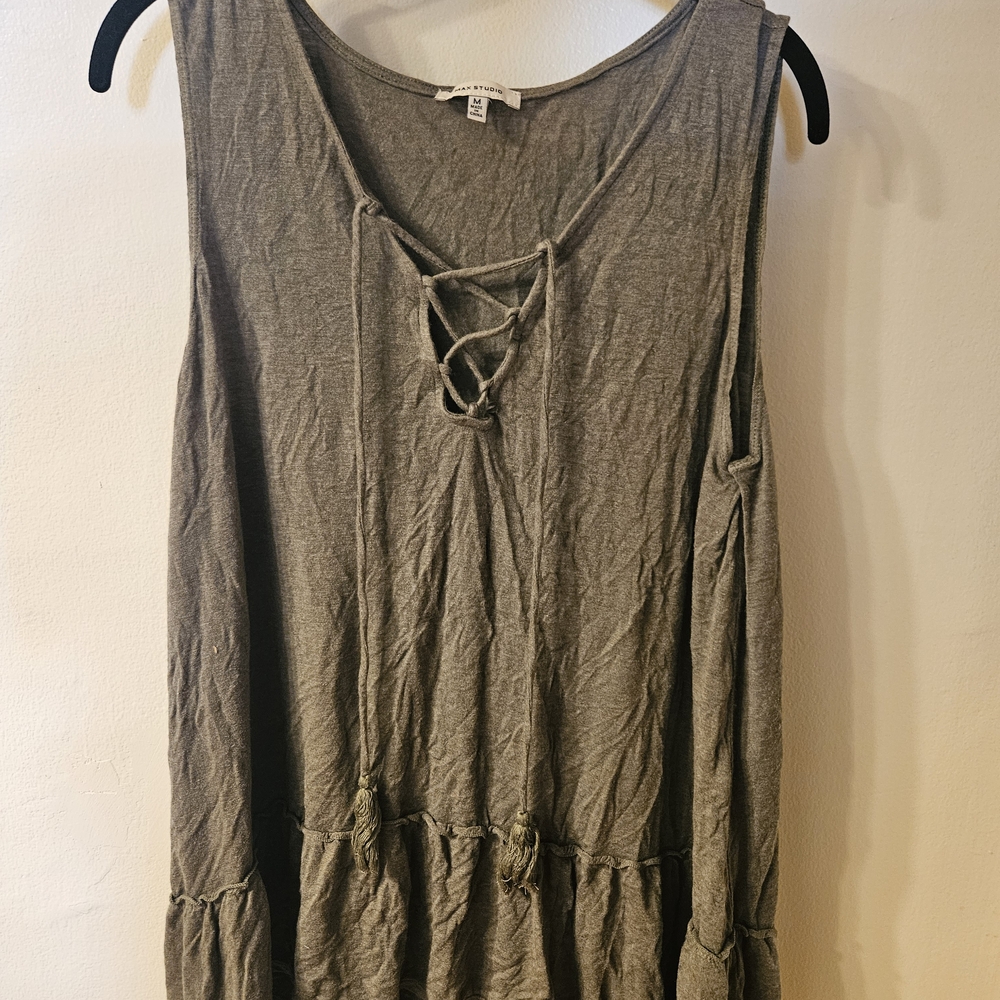 Max Studio Green Sleeveless Relaxed Tunic